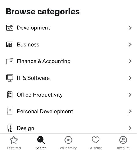 Browse categories .